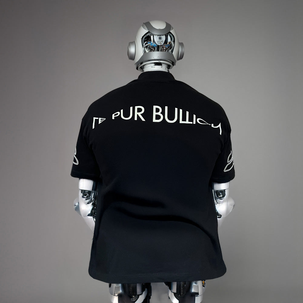 LE PUR BULLION Black Cotton Twisted logo T-Shirt