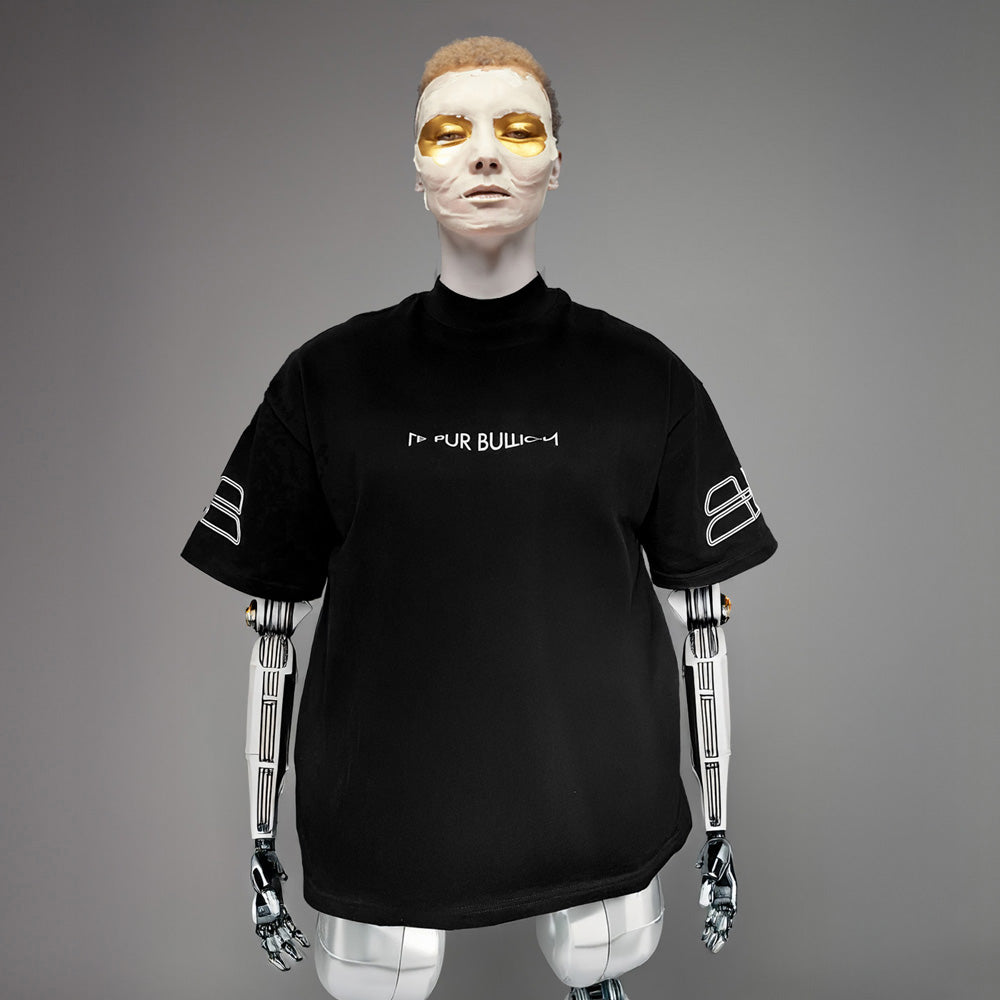 LE PUR BULLION Black Cotton Twisted logo T-Shirt